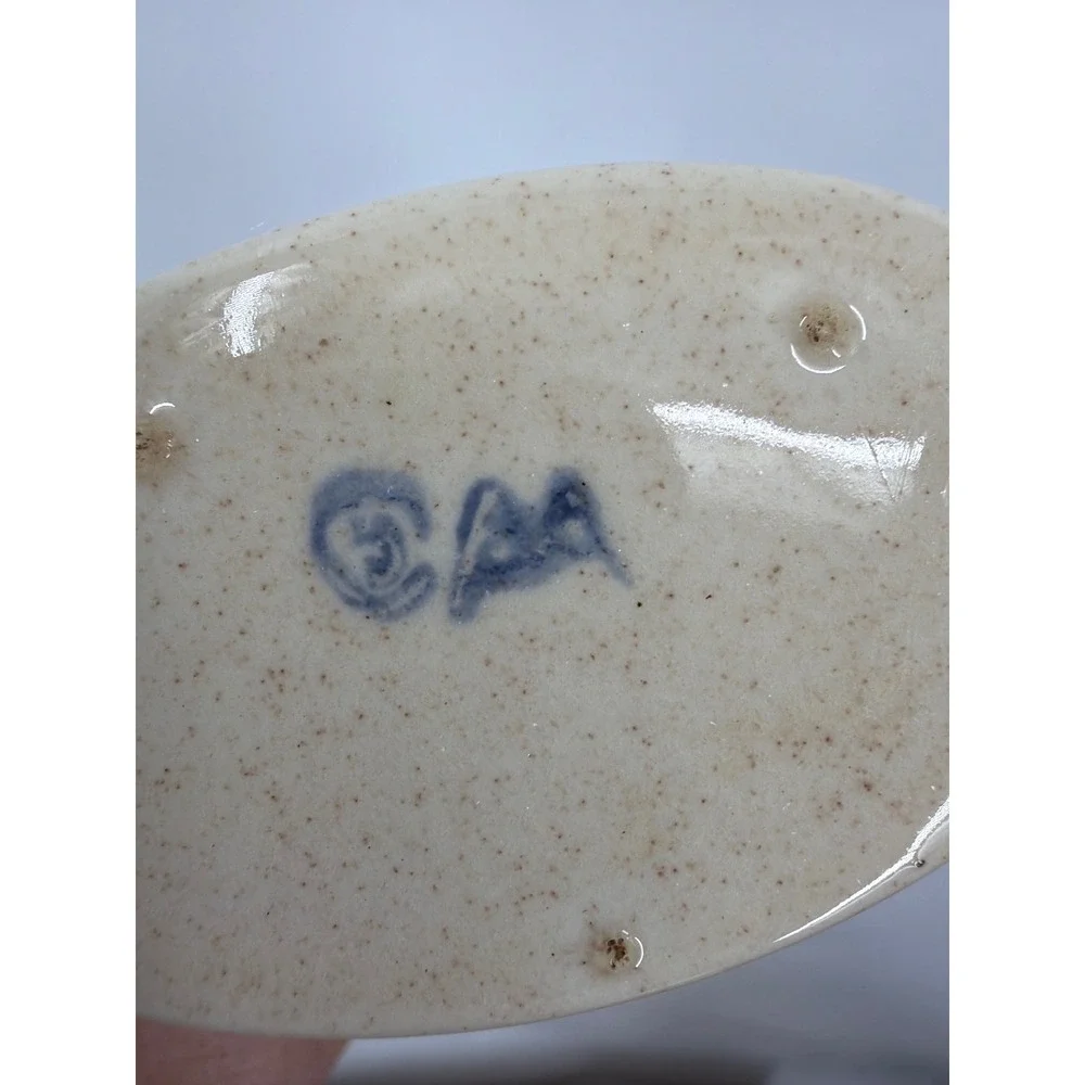 Vtg Debbie's Blueberryware Maine Bud Vase Hand‎ Painted Stoneware Speckled 6